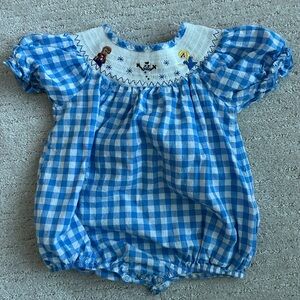 Frozen Blue Gingham Baby Romper